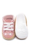 First Step Kedi Nakışlı Çizgili Patik - Kırmızı 8-12 Ay / No.18