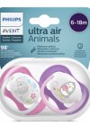 Philips Avent Ultra Air Animals 2li Desenli Emzik 6-18 Ay - Kız