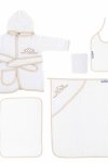 Sema Baby 5 Parça Bebek Bornoz Seti - Ekru