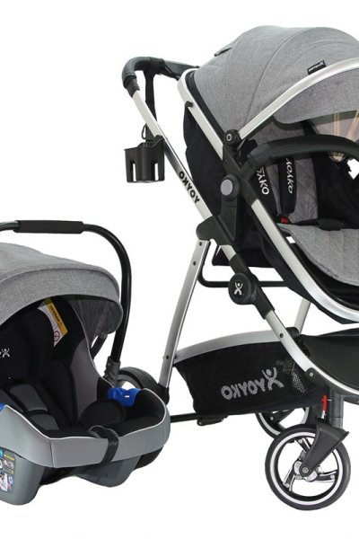 Yoyko City Seyahat Sistem Bebek Arabası 3 in 1 Gri Silver
