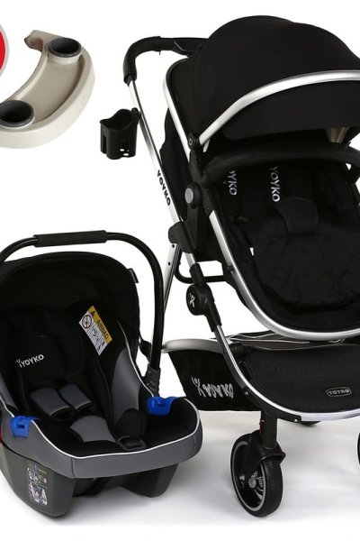 Yoyko City Seyahat Sistem Bebek Arabası 3 in 1 Siyah Silver